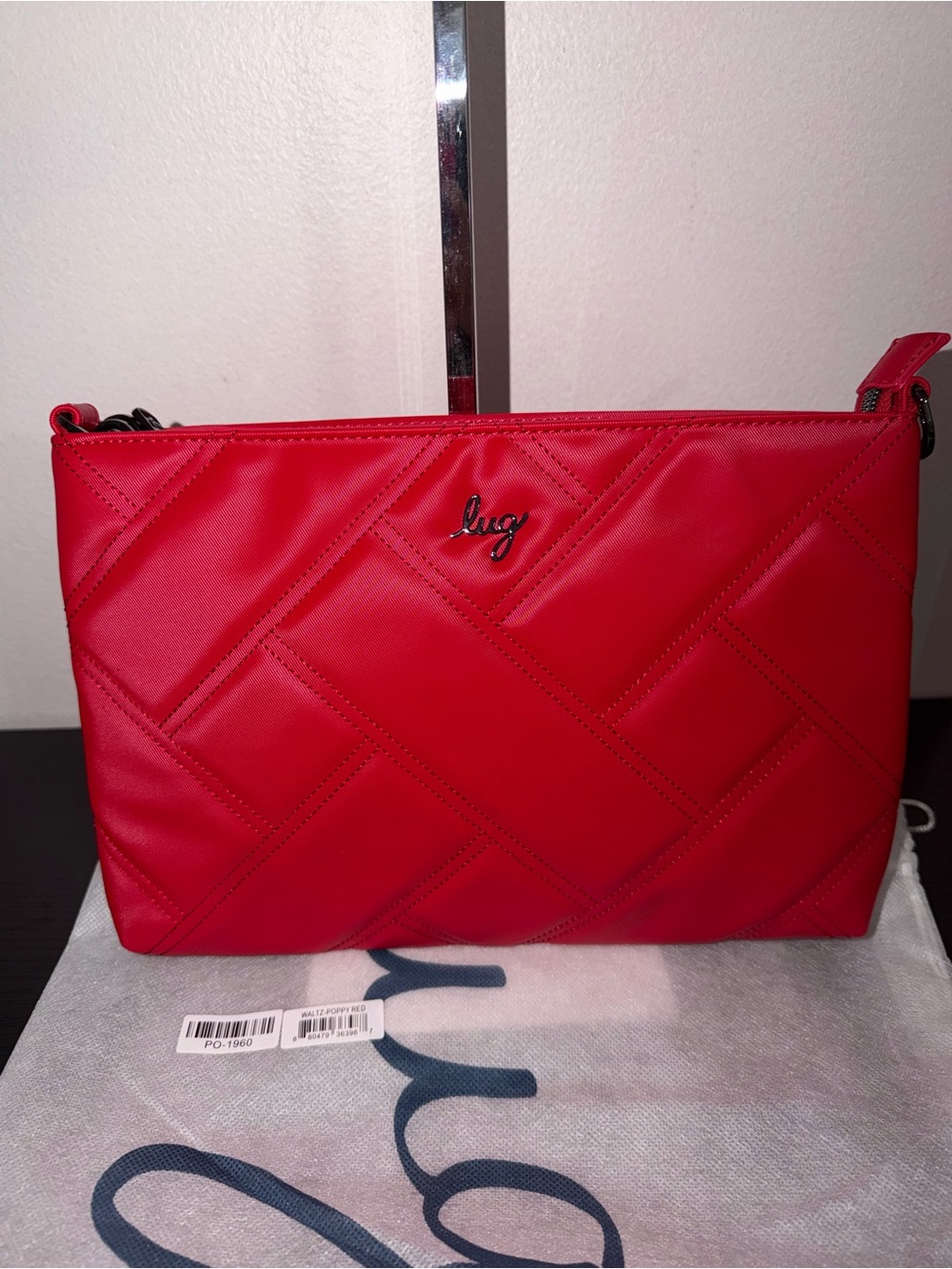 Lug Waltz Satin Luxe VL Crossbody Bag NWT Poppy Red